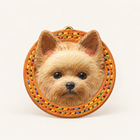 Custom Pet Portrait Leather Charm — Rainbow Stitch